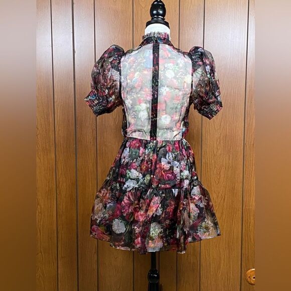 Alice + Olivia Vernita Floral Silk Tulle Minidress size 8 - Picture 10 of 16